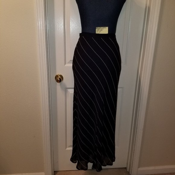 ✅#900 NWT Ralph Lauren Navy Blue White Stripe Skirt - Picture 6 of 16